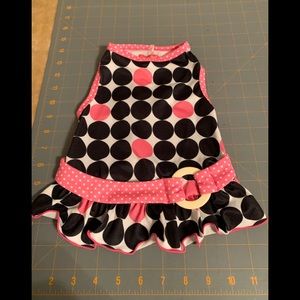 DOG DRESS (60’s PINK & BLACK POLKA DOTS)
